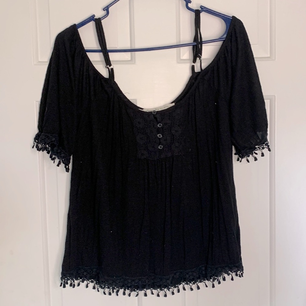 Black off the shoulder top